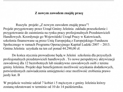 Z nowym zawodem znajdę pracę - Rozdano pierwsze Certyfikaty dla mieszkańców Gminy Jeleśnia - zdjęcie1