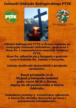 Zaduszki Oddziału Babiogórskiego PTTK Szczyrk 2016